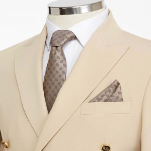 BORHANI DARK BEIGE DOUBLE BREASTED JACKET