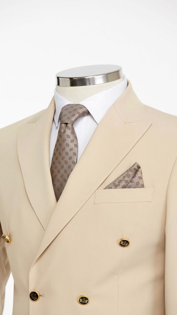 BORHANI DARK BEIGE DOUBLE BREASTED JACKET