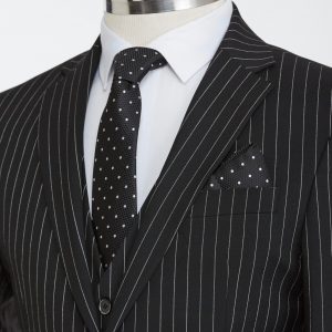 BORHANI BLACK PINSTRIPE JACKET