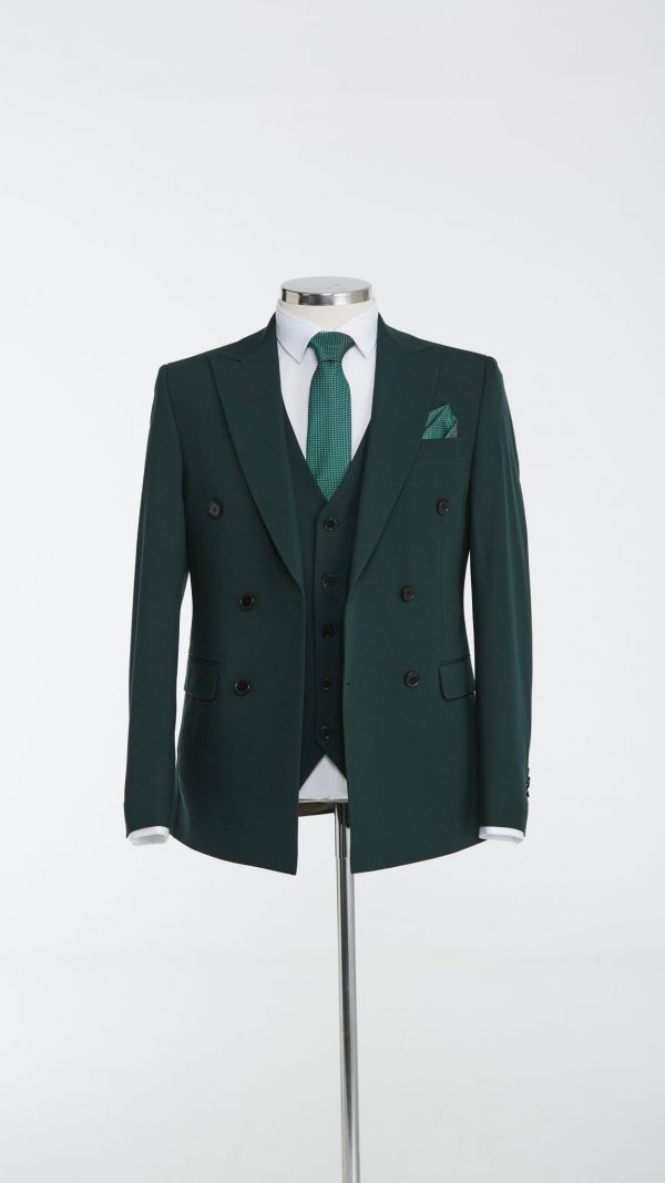 BORHANI EMERALD GREEN DOUBLE BREASTED JACKET - Image 2