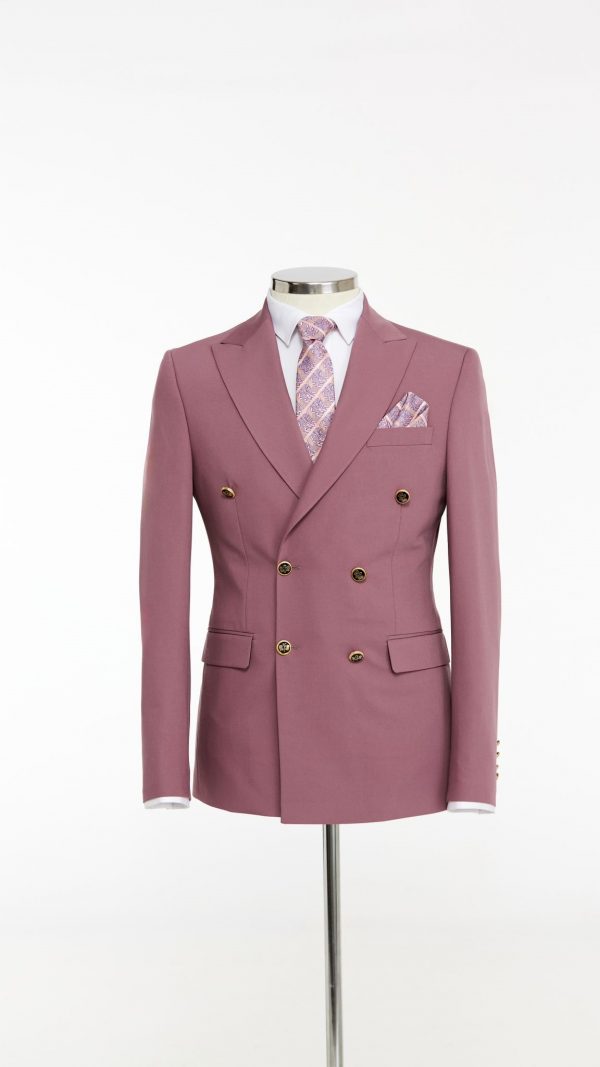 BORHANI DARK MUAVE DOUBLE BREASTED JACKET - Image 2