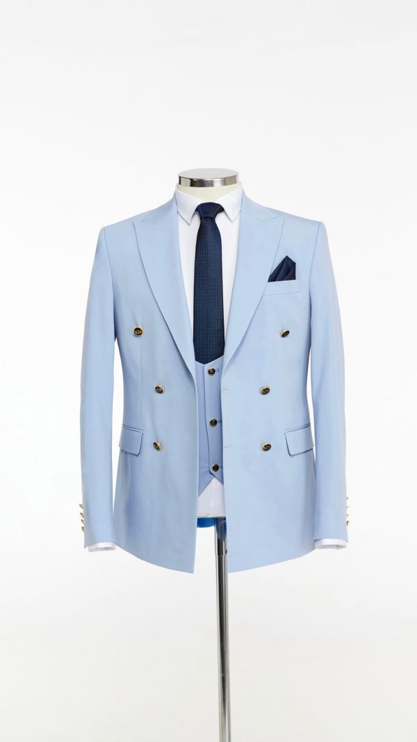 BORHANI SKY BLUE THREE PIECE SUIT - Image 2