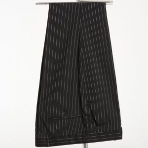BORHANI BLACK PINSTRIPE TROUSERS