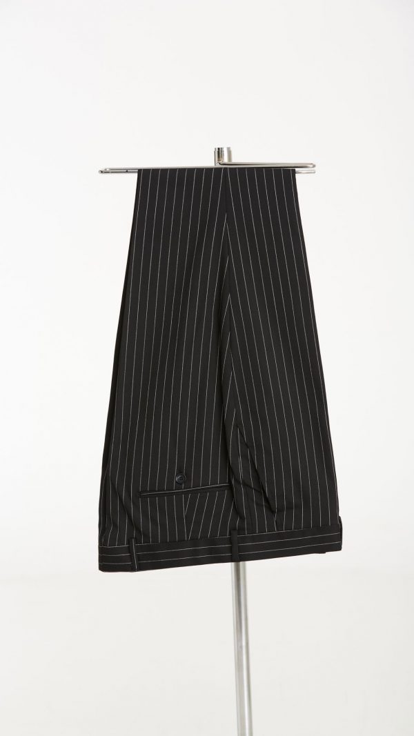 BORHANI BLACK PINSTRIPE THREE PIECE SUIT - Image 3