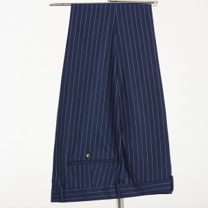 BORHANI MIDNIGHT NAVY PINSTRIPE TROUSERS