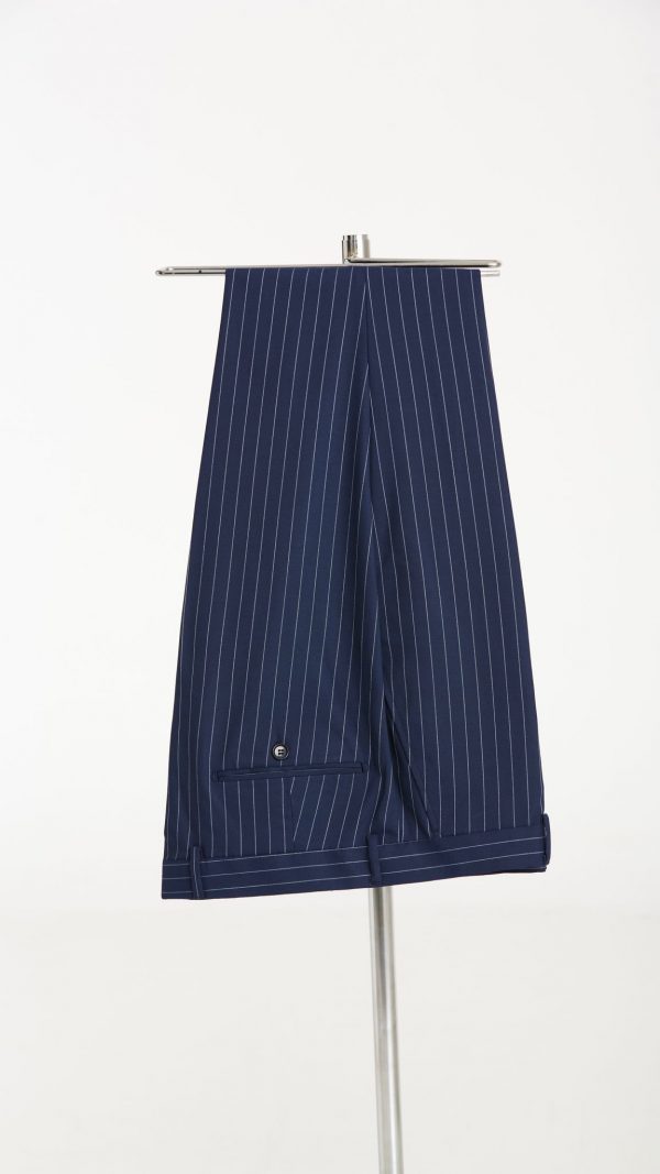 BORHANI MIDNIGHT NAVY PINSTRIPE THREE PIECE SUIT - Image 3