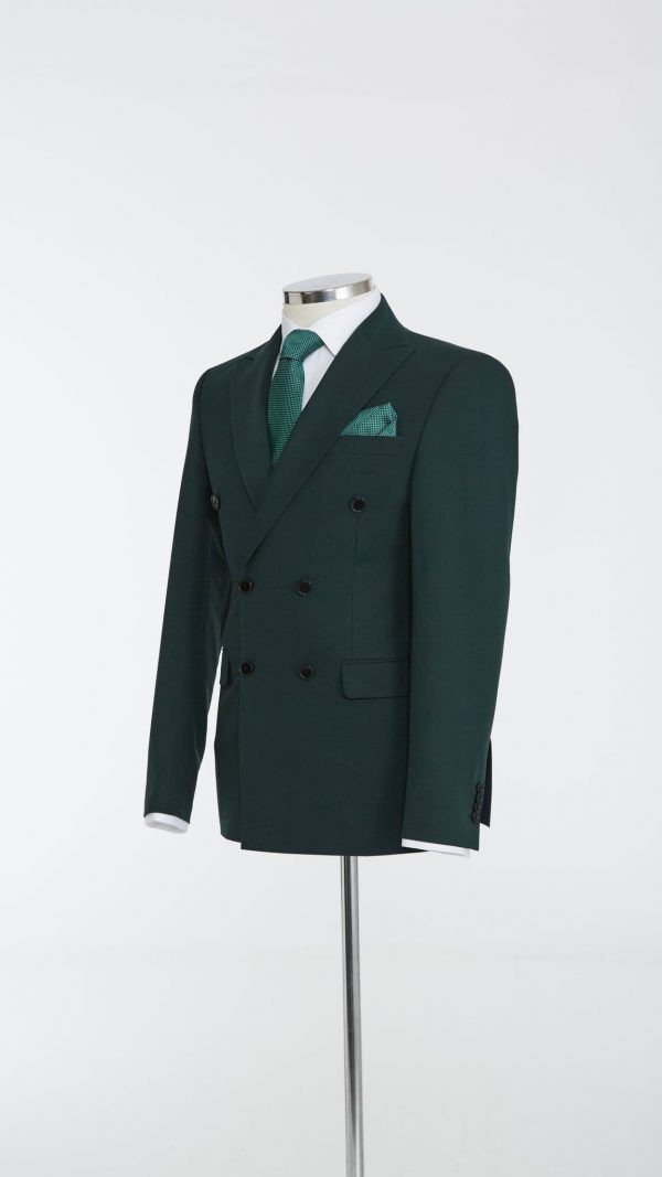 BORHANI EMERALD GREEN DOUBLE BREASTED JACKET - Image 3