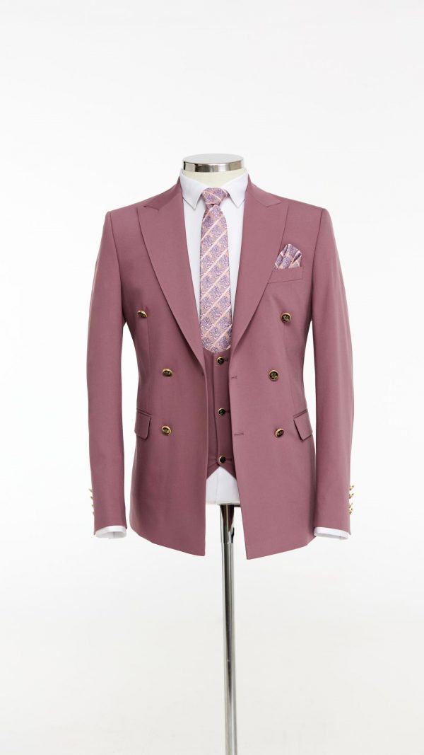 BORHANI DARK MUAVE DOUBLE BREASTED JACKET - Image 4