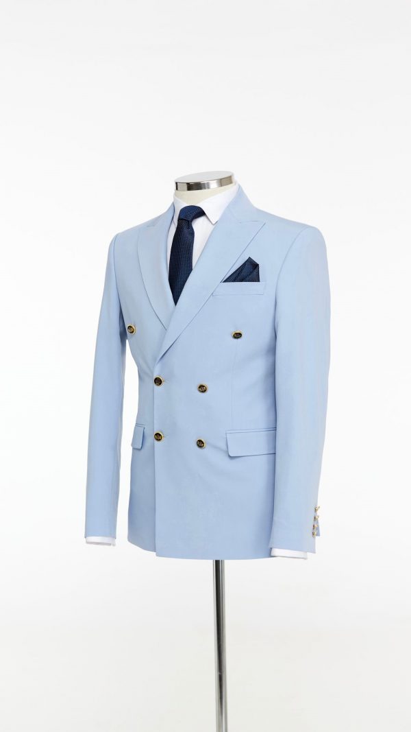 BORHANI SKY BLUE THREE PIECE SUIT - Image 4