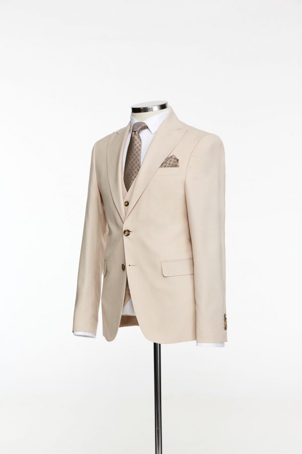 BORHANI LIGHT BEIGE THREE PIECE SUIT - Image 5