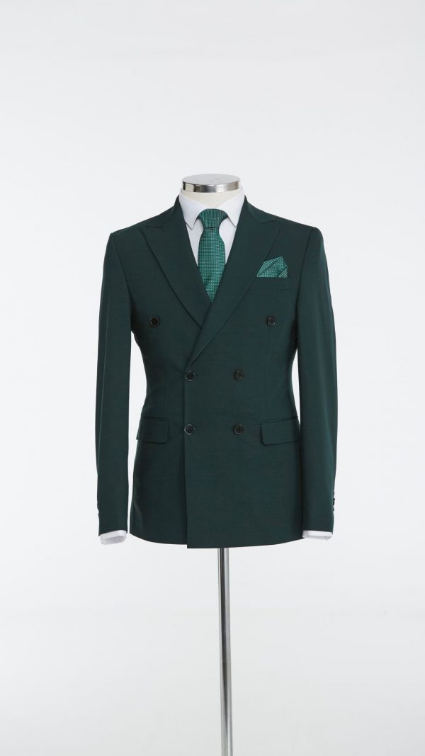 BORHANI EMERALD GREEN DOUBLE BREASTED JACKET - Image 4