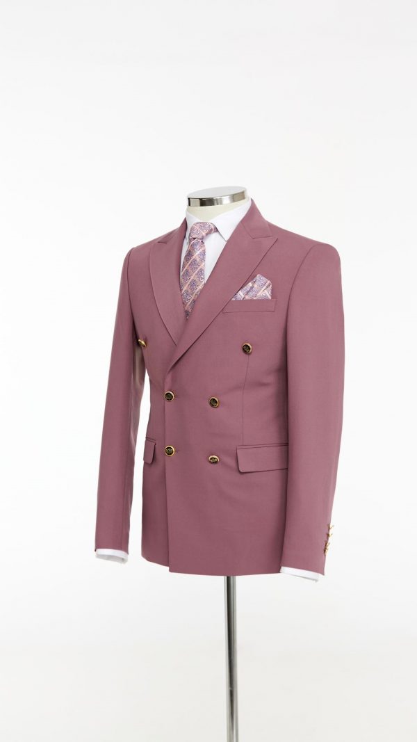 BORHANI DARK MUAVE DOUBLE BREASTED JACKET - Image 5
