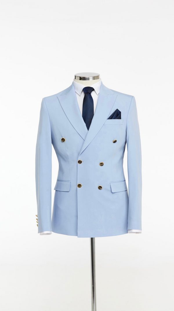 BORHANI SKY BLUE THREE PIECE SUIT - Image 5